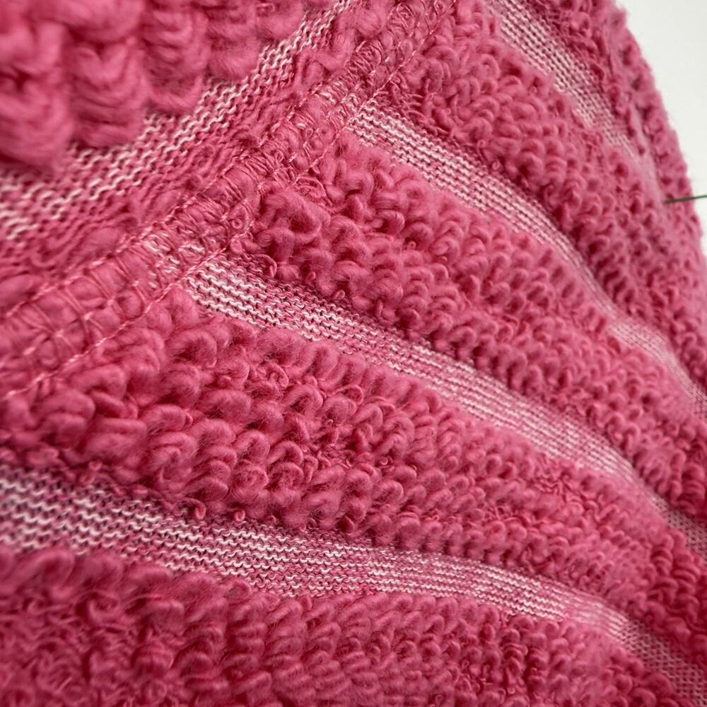 Escape by Habitat Striped Terry Top Medium Watermelon Pink Boxy Pullover Casual - Picture 6 of 11